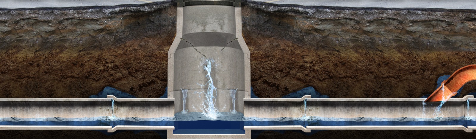 Municipal infrastructure issues: Leaking manhole and sewer lateral joints